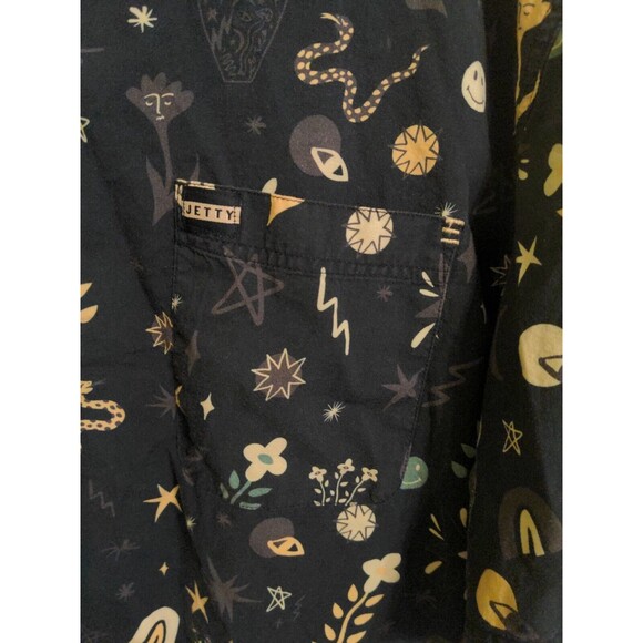 Jetty Shirt Men's XXL Draw Your Own Line Blue Button Pocket All Over Print Nice - Picture 5 of 10